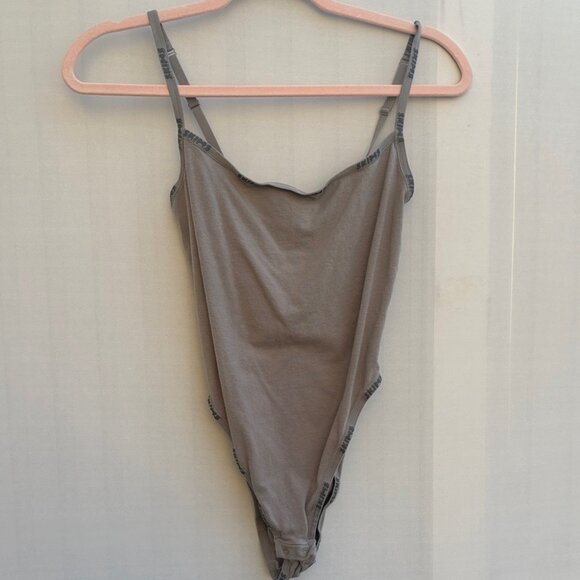 SKIMS Women's Gray Cotton Logo Bodysuit - Picture 2 of 6